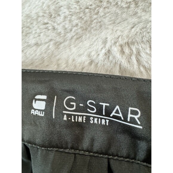 G-Star  A-LINE MIDI SKIRT  Pleated Green And Camo Silky Excellent Size Small S - Picture 6 of 8